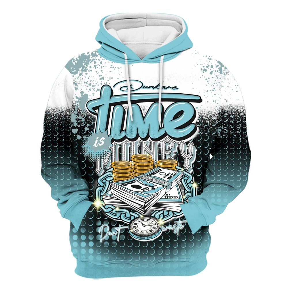 Hoodie To Match Low Legend Blue 11s - Halftone Time Is Money All Over Print