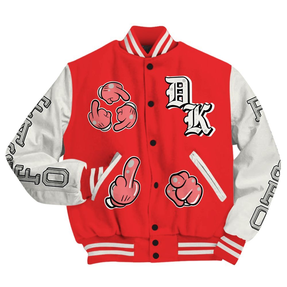 Varsity Jacket To Match Air Max 1 Jacquemus Red - F Around Find Out Graphic All Over Print