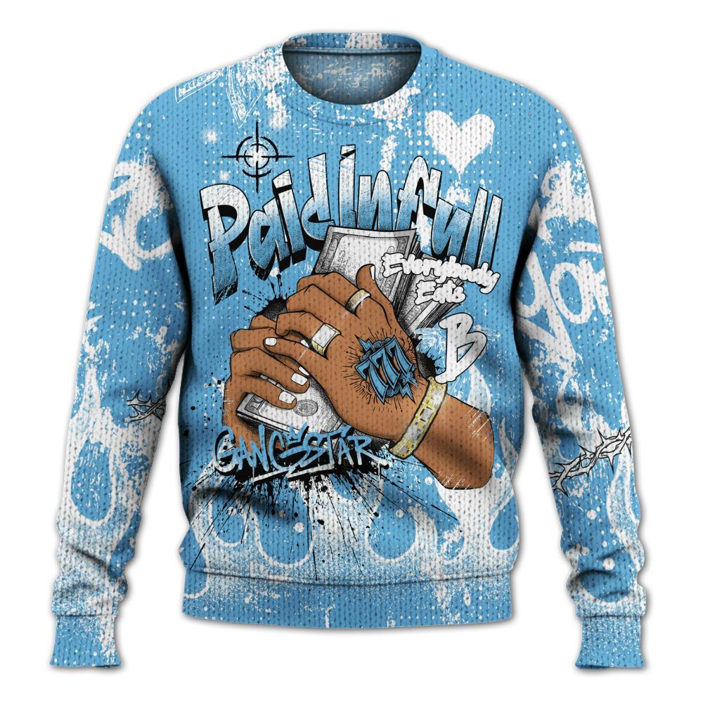 Knitted Sweater To Match Melo 12s - Lucky Money Paid In Full Graffiti