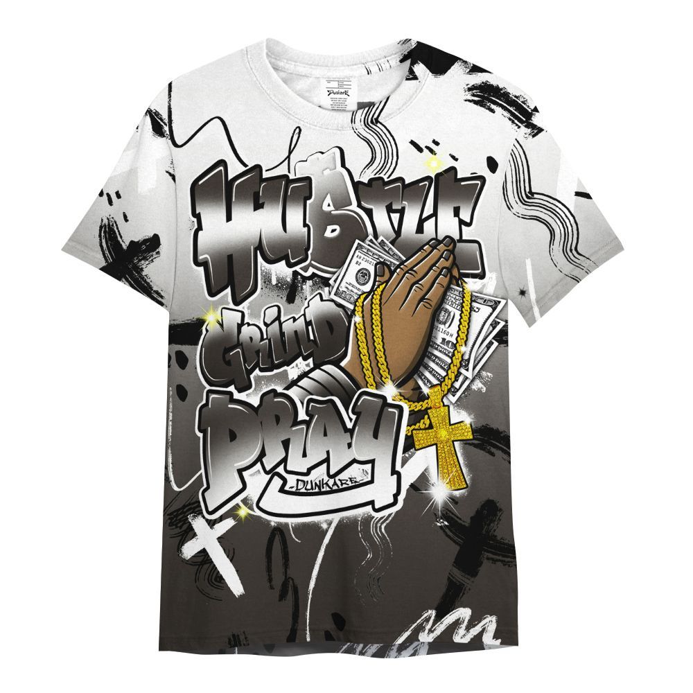 Shirt To Match Baroque Brown 12s - Money Hustle Grind Pray All Over Print