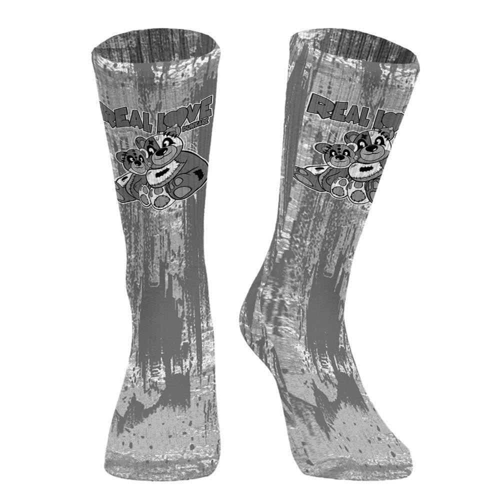 Sock To Match Black Wolf Grey 12s - Sincere Fondness Bear Graphic Unisex