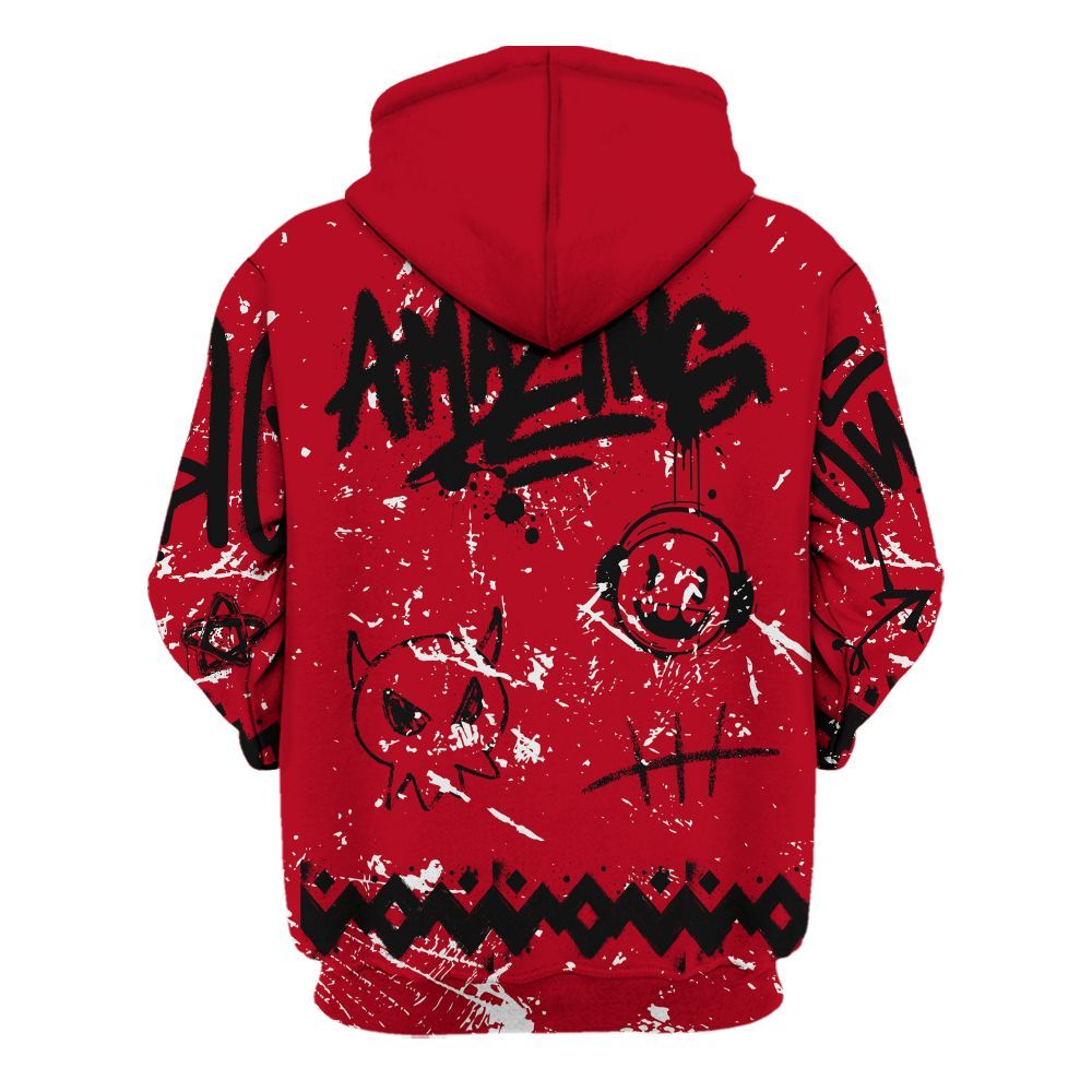 Hoodie To Match Air Griffey Max Black Red Navy Blue 1s - Friday Sneaker Crayon All Over Print