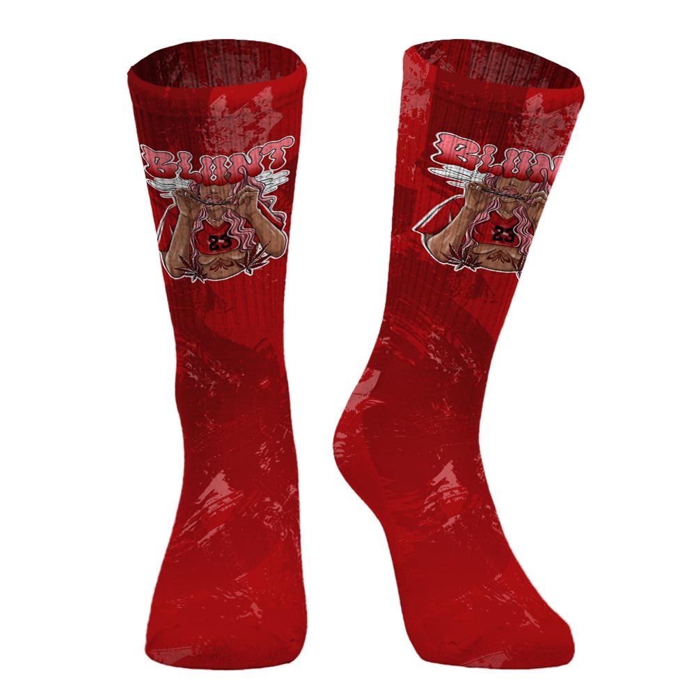 Sock To Match Red Taxi 12s - Bluntz Unique Circle Splash