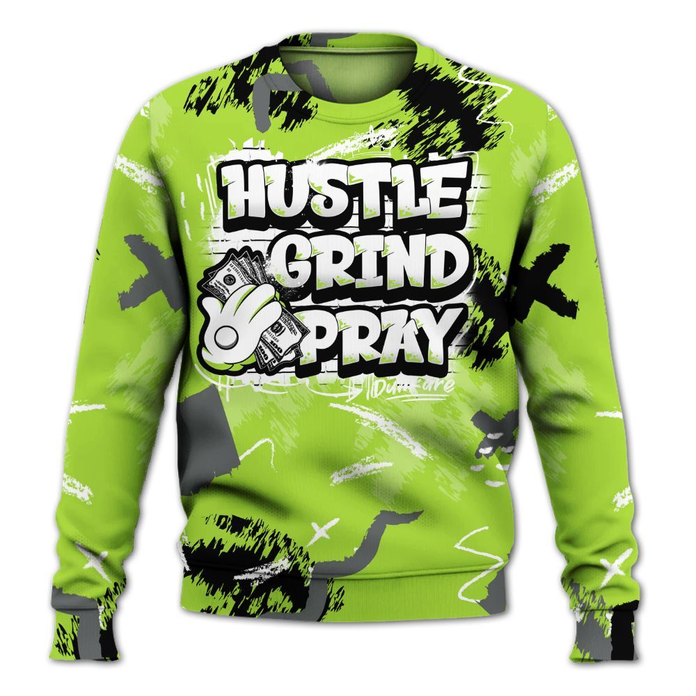 Sweatshirt To Match Air Max 95 Neon - Hustle Grind Pray Retro All Over Print