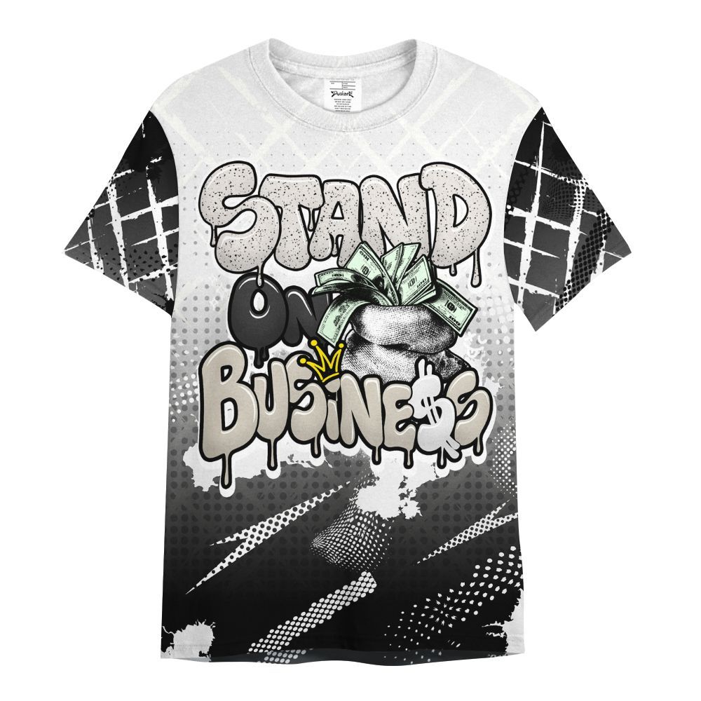 Shirt To Match Retro Reverse Metallic 5s - Halftone Stand Business Dripping All Over Print