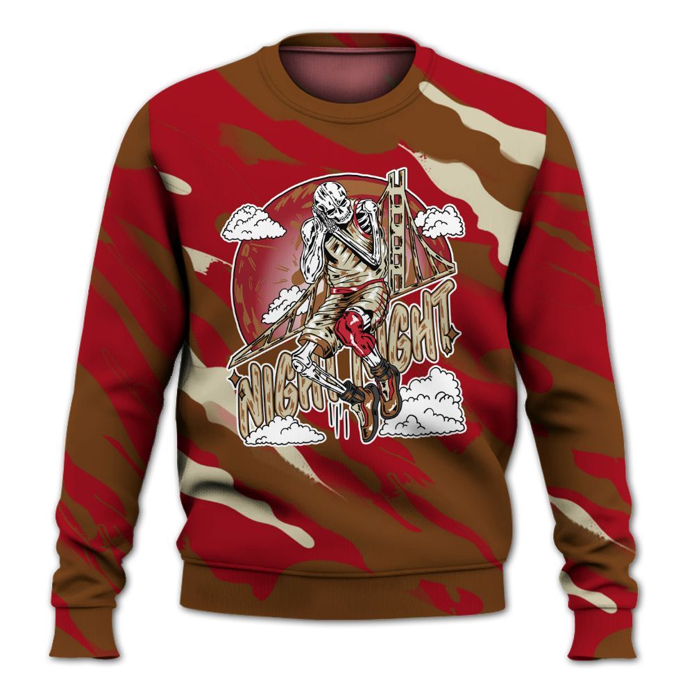 Sweatshirt To Match Archaeo Brown 5s - Seeya Skeleton Colored All Over Print