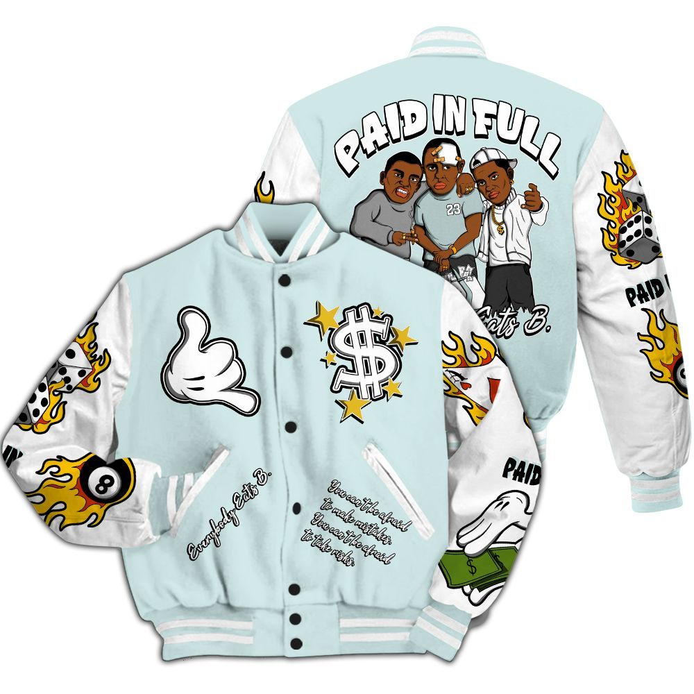 Varsity Jacket To Match Low Fiberglass 11s - Everybody Paid In Full Graphic All Over Print