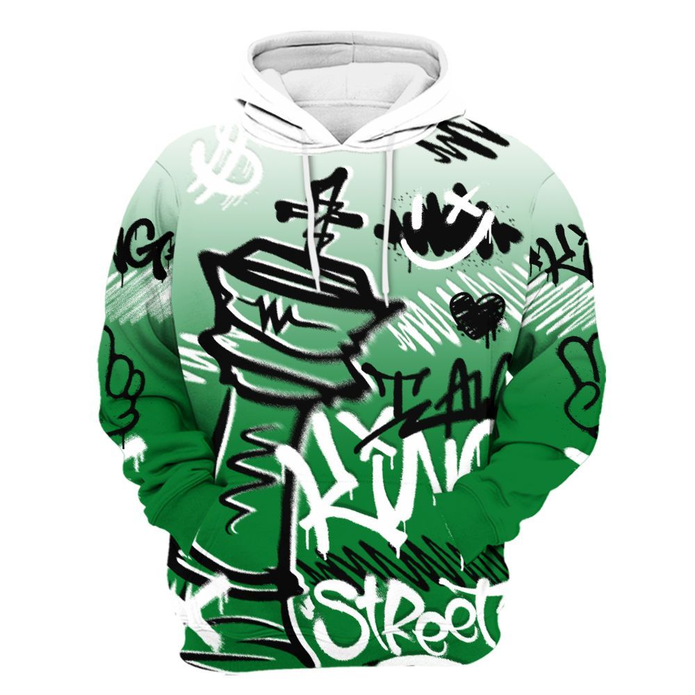 Hoodie To Match Lucky Green 1s - Street King Chess Streetwear All Over Print