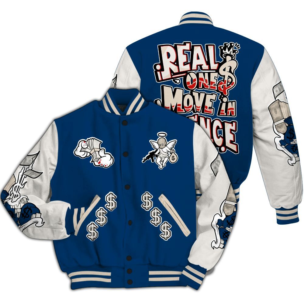 Varsity Jacket To Match Retro Rare Air 11s - Ones Move In Silence Graphic All Over Print