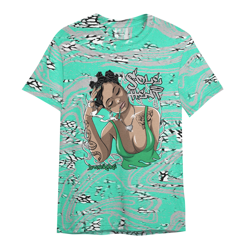 Shirt To Match Black Green Glow 3s - Sole Heat Unique Blurry Graphic Shirt Unisex