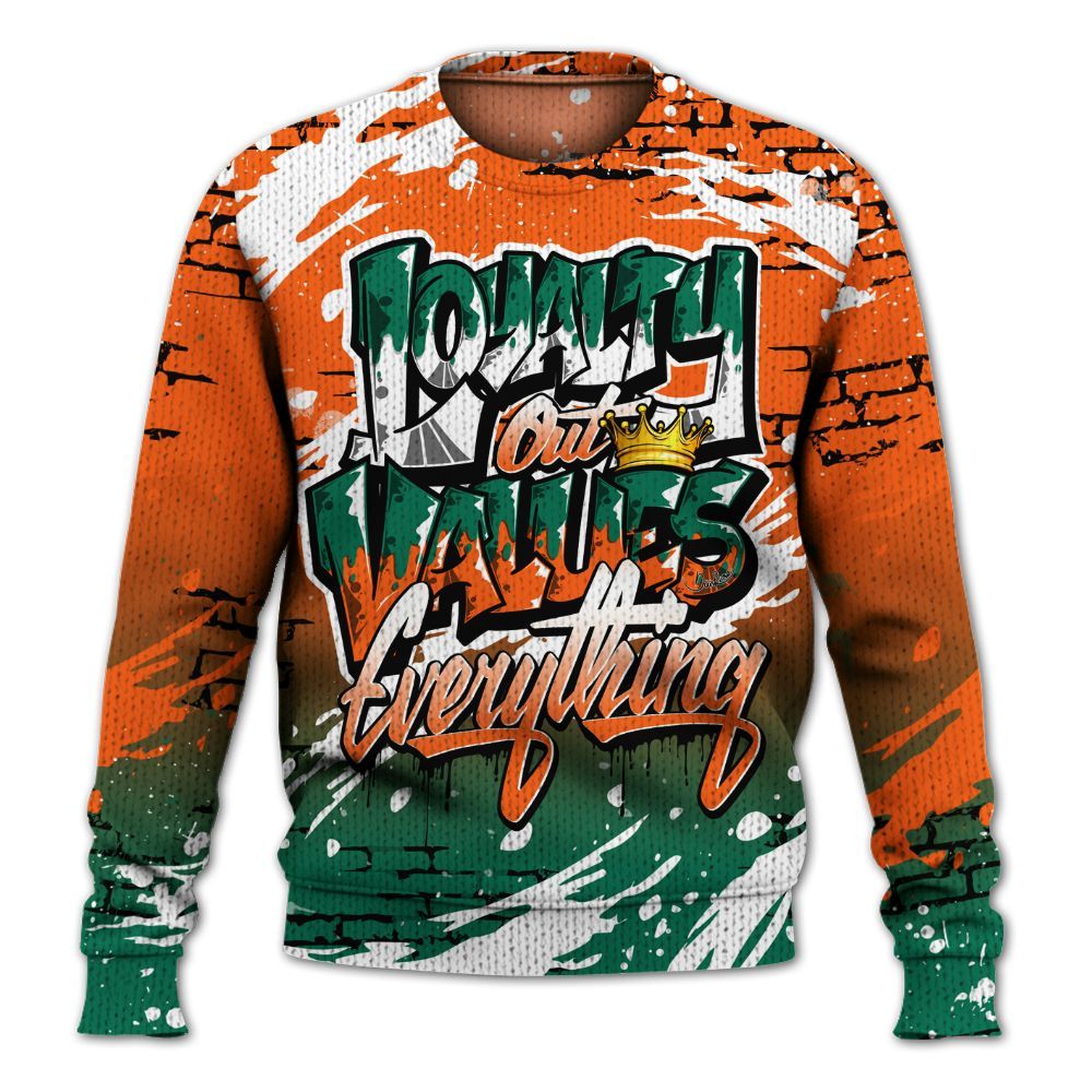 Sweater To Match SoleFly Sail Gorge Green 3s - Values Of Loyalty Drip Graphic