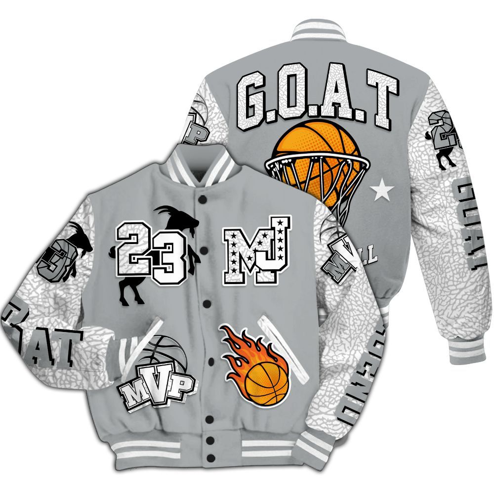 Varsity Jacket To Match Retro Pure Money 3s - 23 Goat MVP Basketball All Over Print