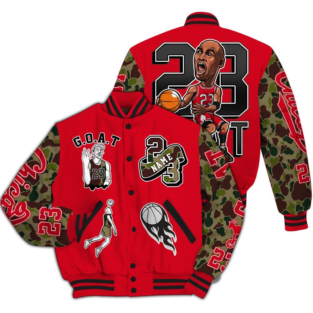 Varsity Jacket To Match Air Max 90 Duck Camo Red - Legend GOAT Basketball Varsity Jacket Graphic Custom Name All Over Print