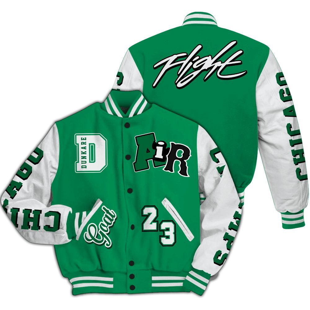 Varsity Jacket To Match Mid Lucky Green 1s - AIR Number 23 GOAT All Over Print
