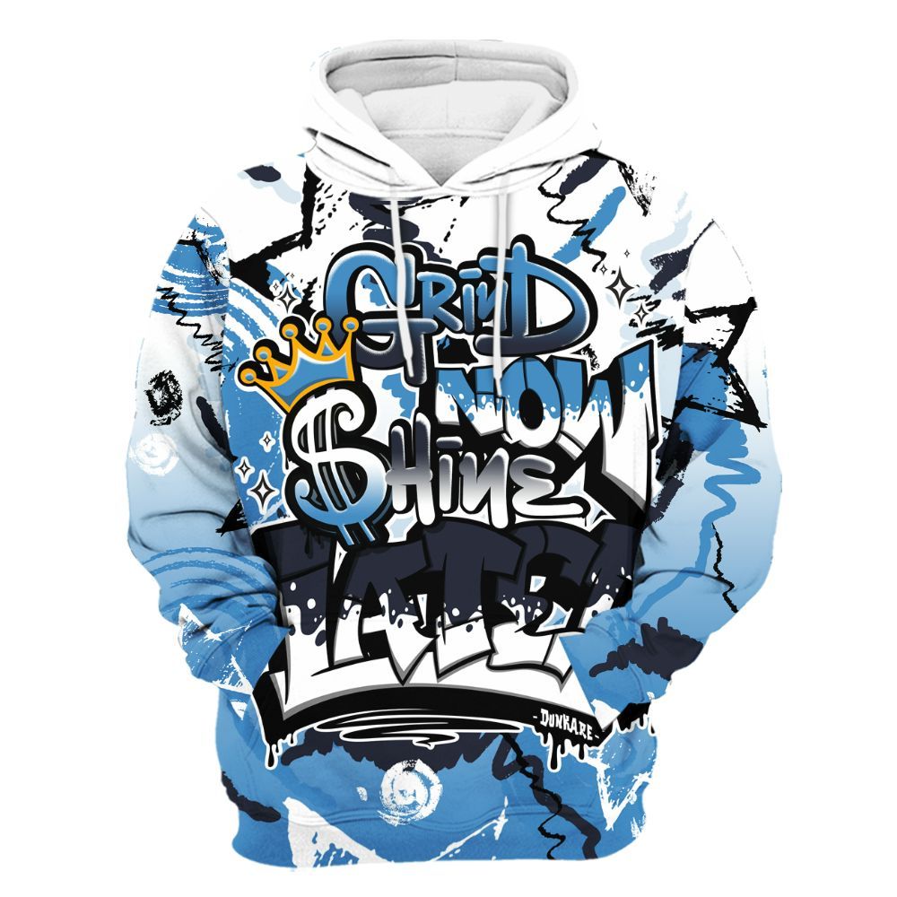 Hoodie To Match Low OG Obsidian 1s - Grind Shine Later Drip All Over Print