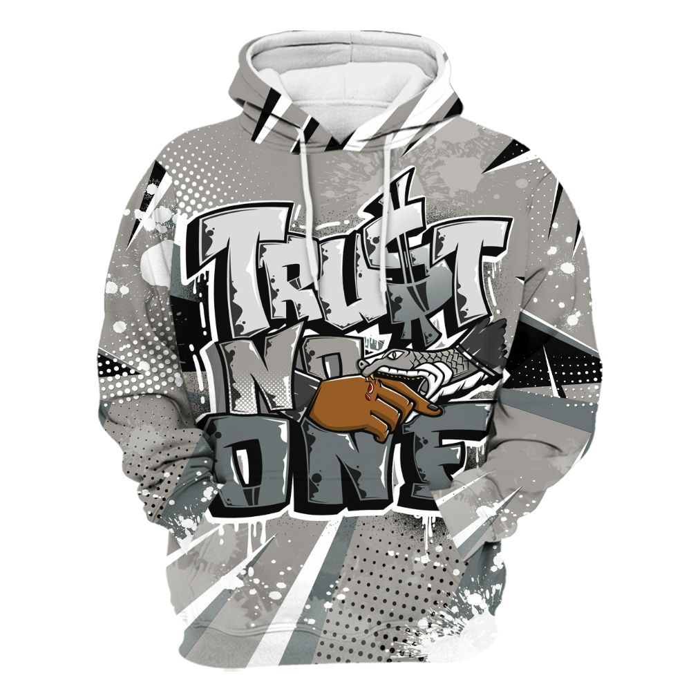 Hoodie To Match Cool Grey 9s - Poly Trust No One Dripping All Over Print
