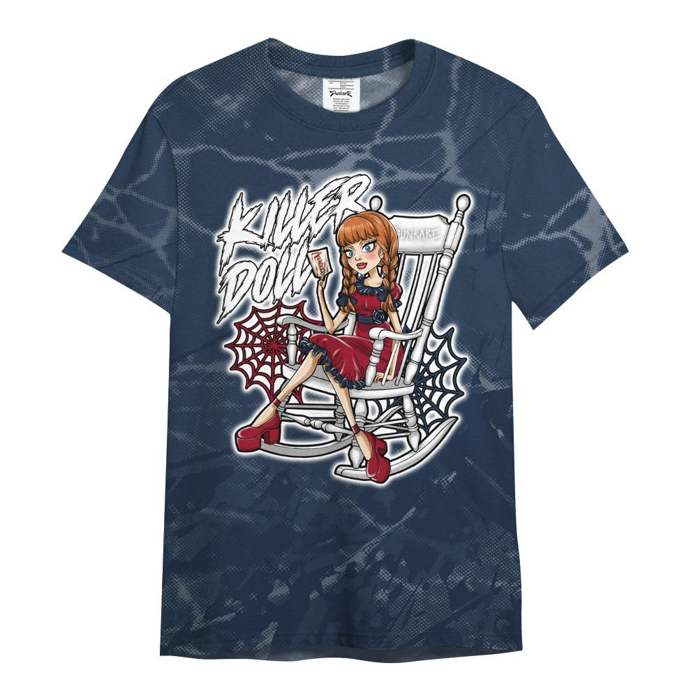 Shirt To Match White Midnight Navy 6s - Killer Doll-A Halloween Profound All Over Print