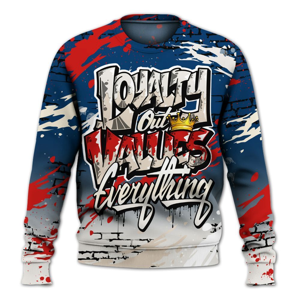 Sweatshirt To Match Retro Rare Air 11s - Values Of Loyalty Drip All Over Print