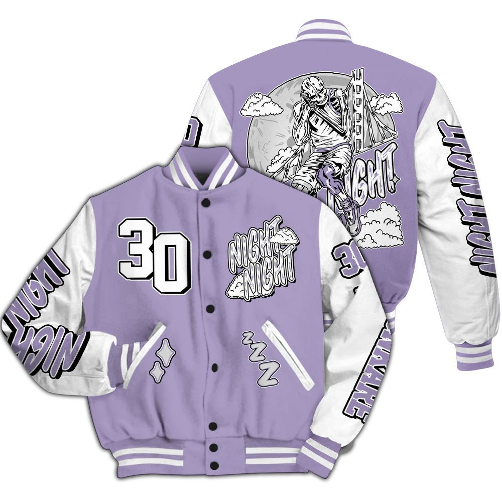 Varsity Jacket To Match Low Pure Violet 11s - Seeya Skeleton All Over Print