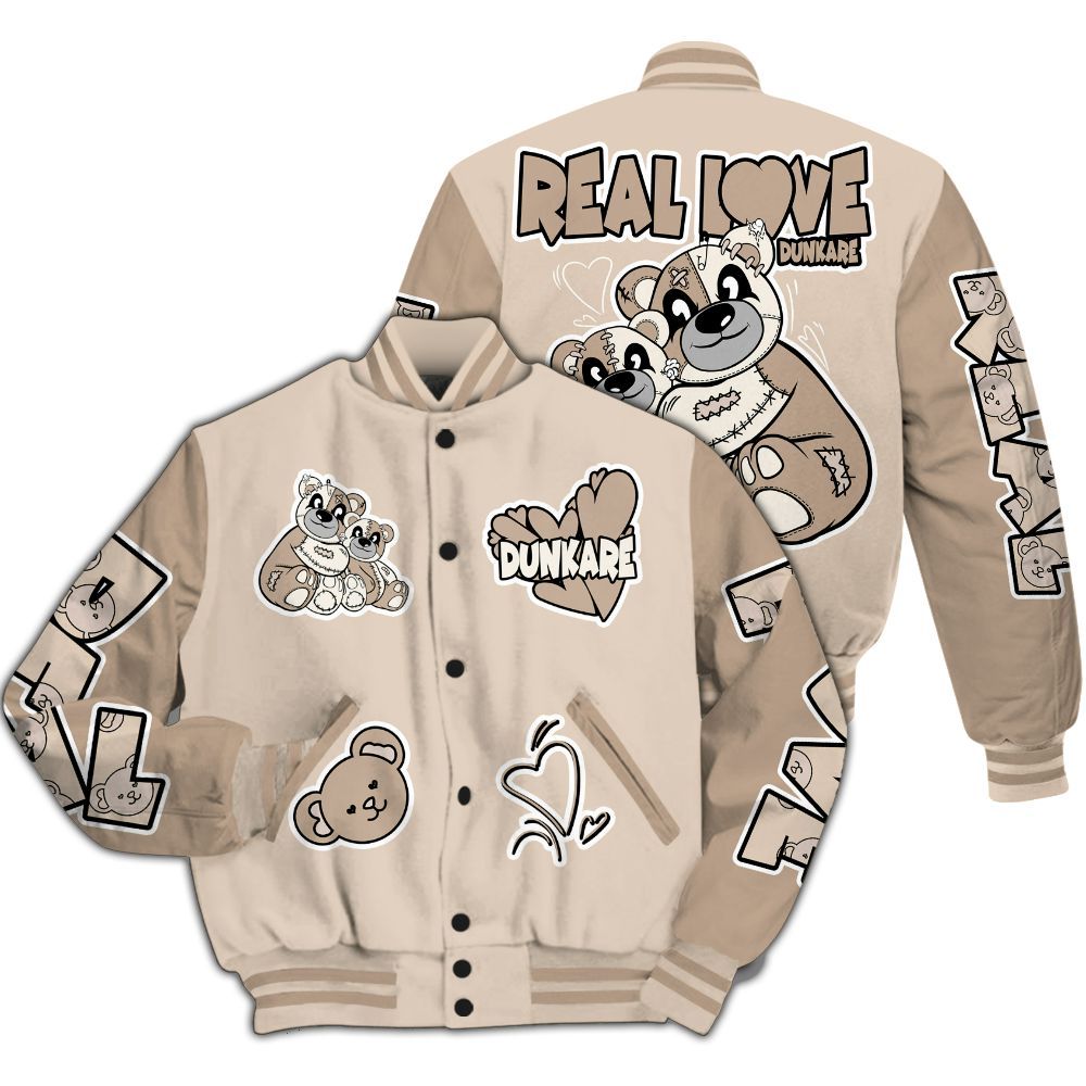 Varsity Jacket To Match Untouchable And Moments Cream - Sincere Fondness Bear All Over Print
