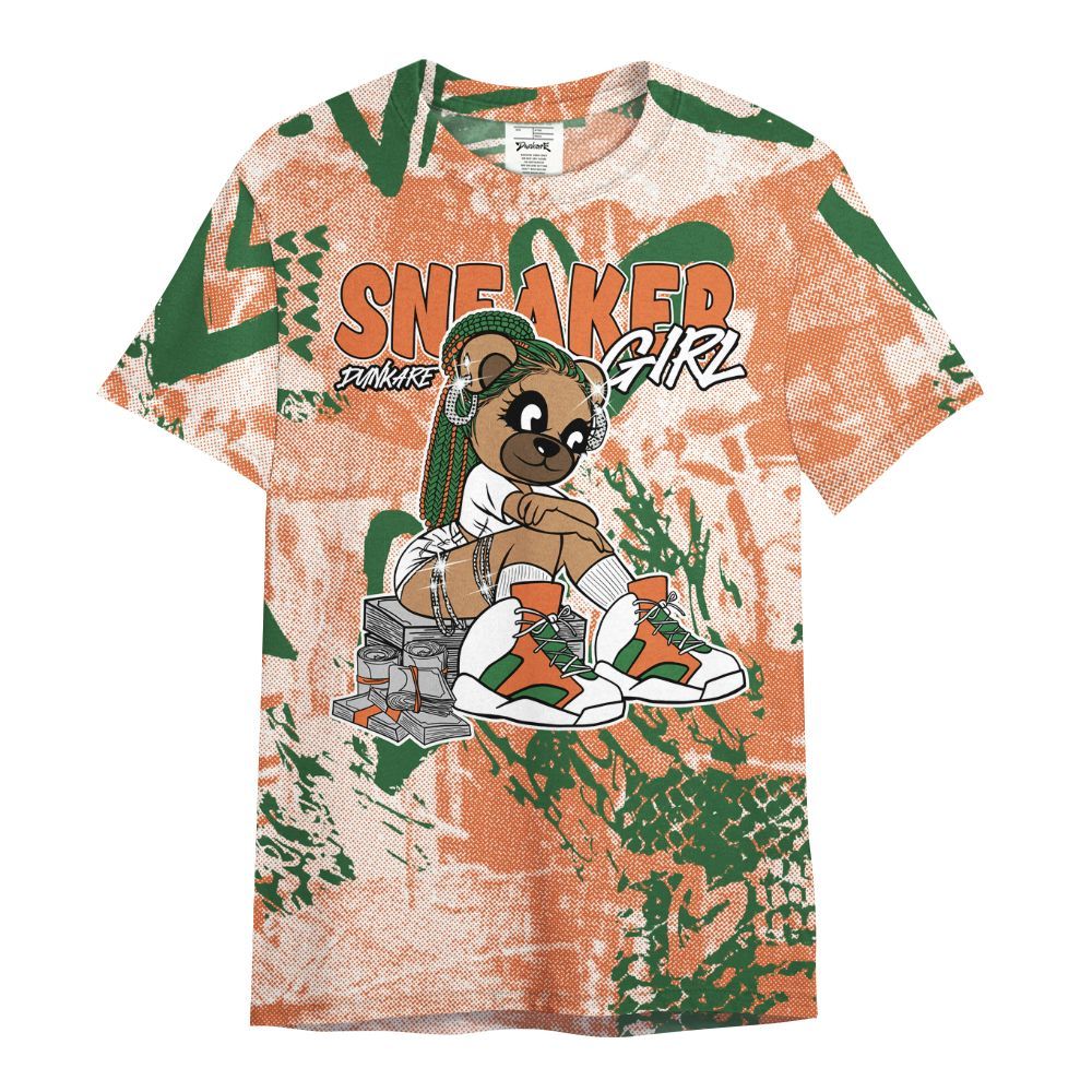 Shirt To Match Low Miami 5s - Sneaker Girl Bear Heart Grunge All Over Print