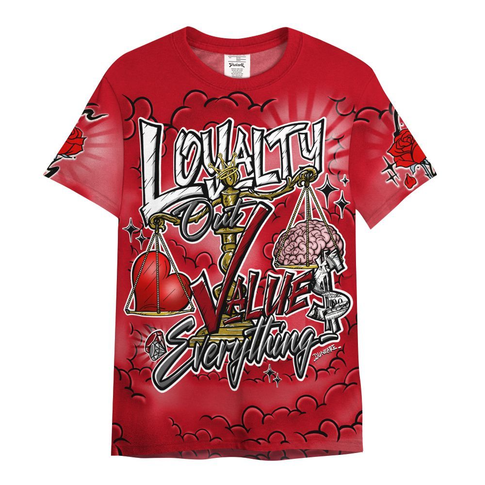 Shirt To Match Bred Velvet 11s - Loyalty Wins Everything All Over Print