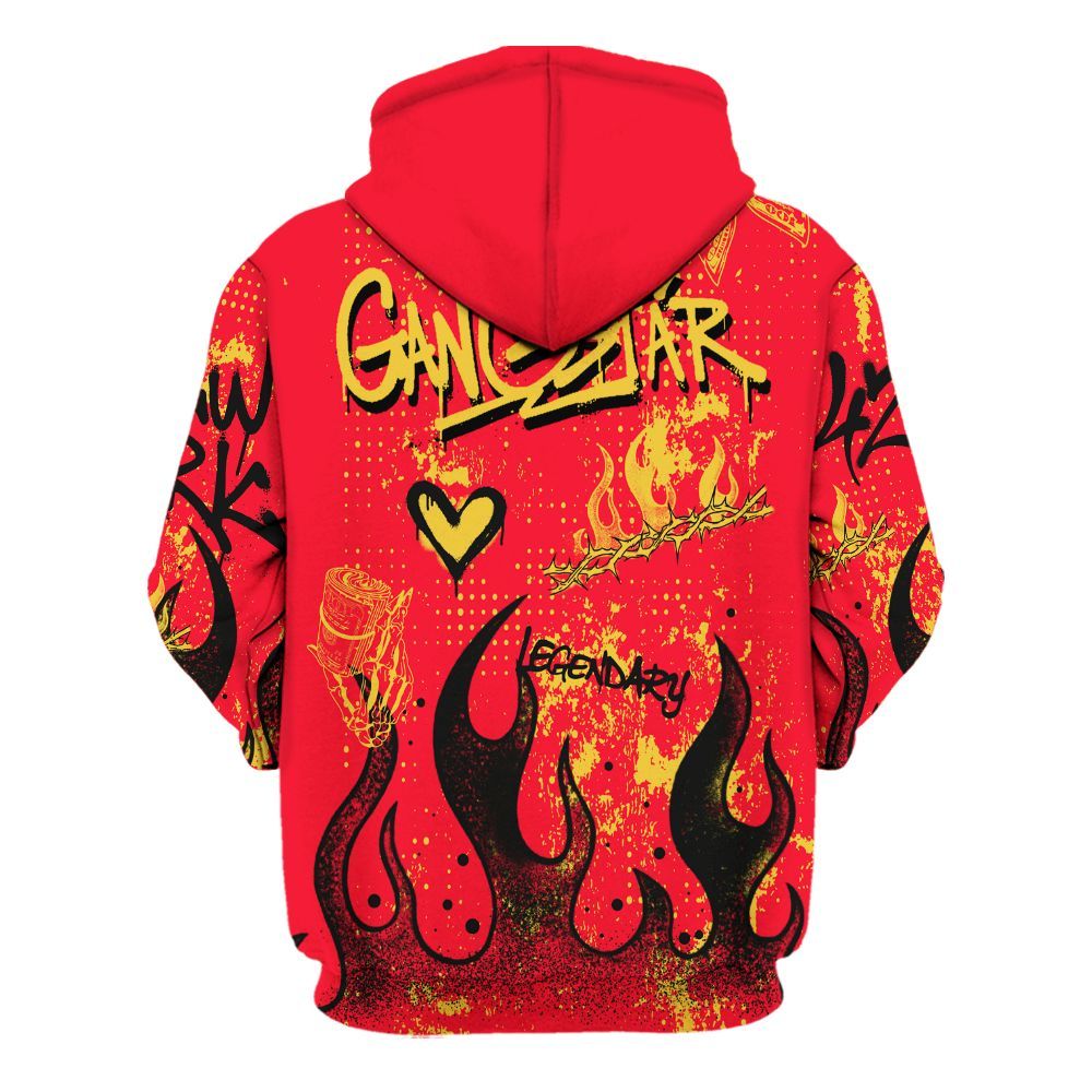 Hoodie To Match KD 18 Air Bakin - Lucky Money Paid In Full Graffiti All Over Print