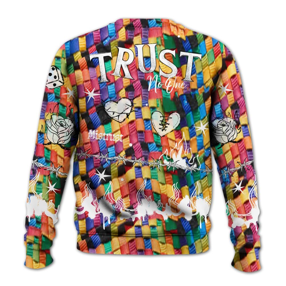 Sweatshirt To Match Air Rainbow Weave - Trust No One Snake-Bite Doodle Crayon All Over Print
