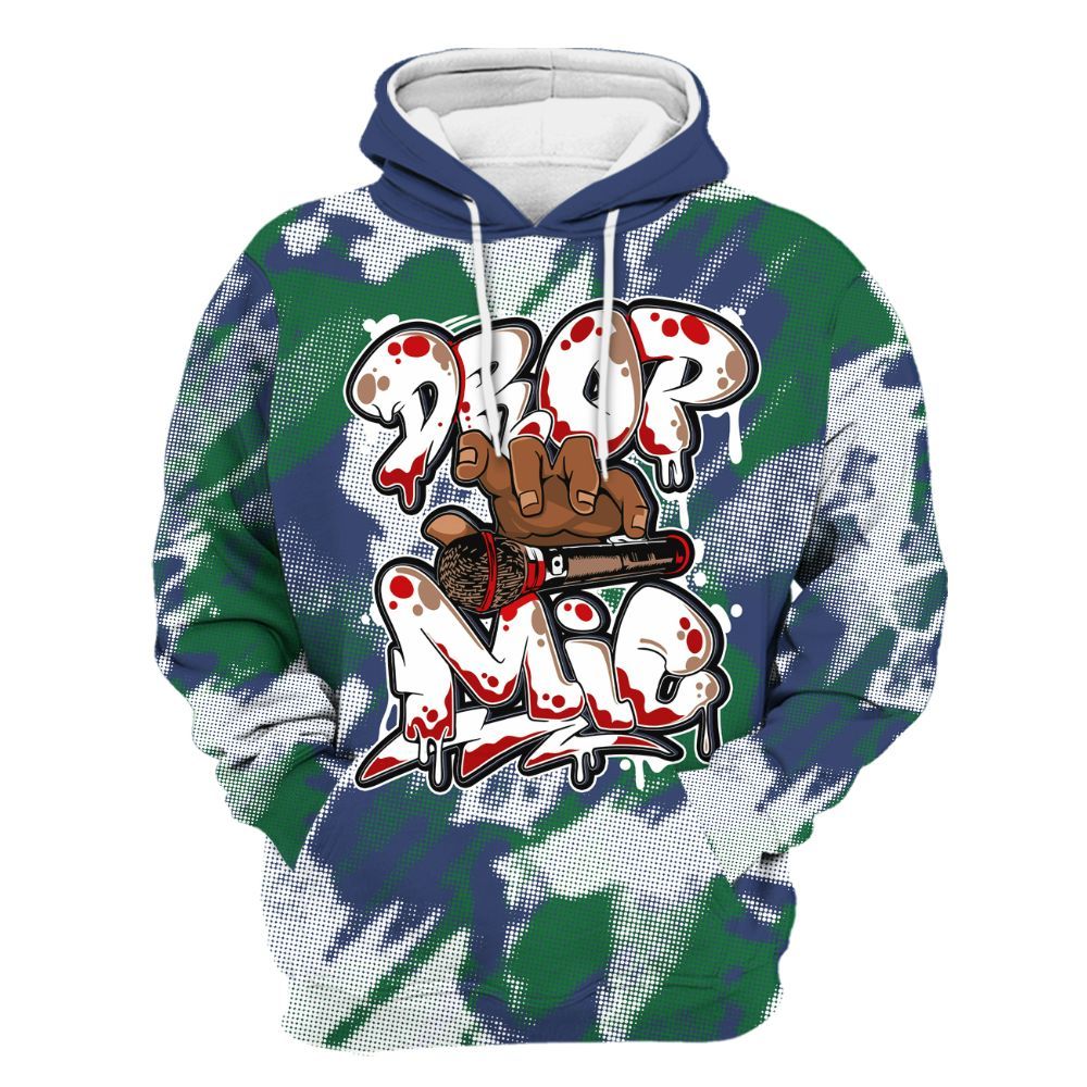 Hoodie To Match Midnight Navy 13s - Drop Mic Abstract All Over Print