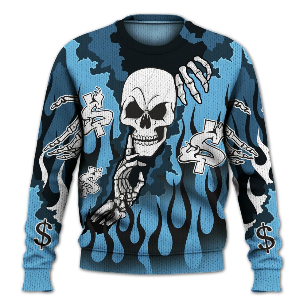 Knitted Sweater To Match Melo 12s - Ones Move In Silence Graphic Trapped