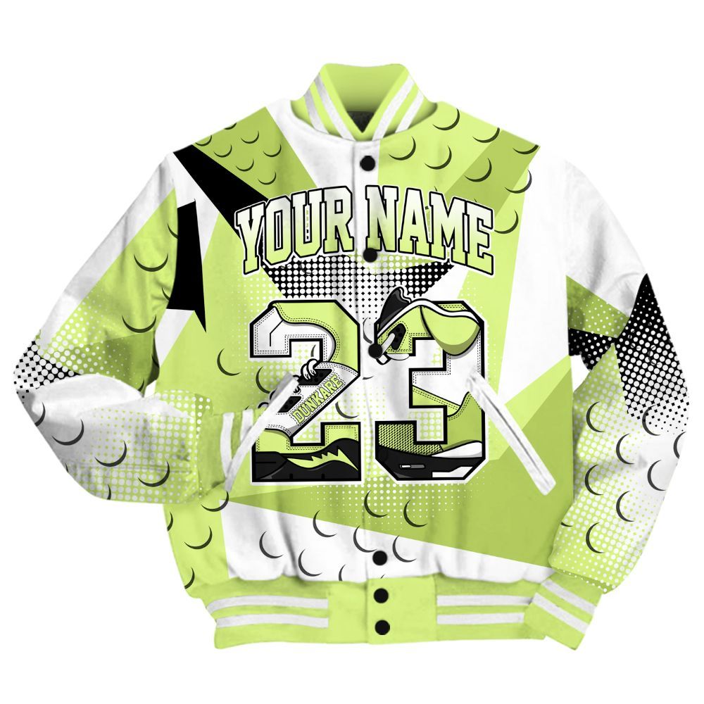 Varsity Jacket To Match Air Max SNDR Volt Shirt, Poly Custom Name Number 23 5s All Over Print