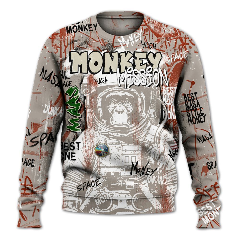 Sweatshirt To Match El Grito 5s - Monkey Misson Space All Over Print
