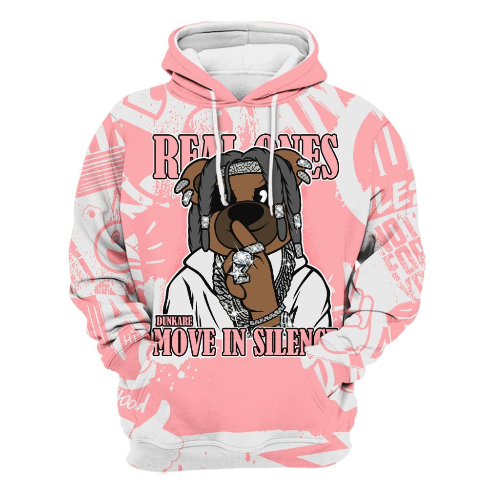 Hoodie To Match Retro Wings 3s - Silent Achievers Bear Monogram Graffiti All Over Print