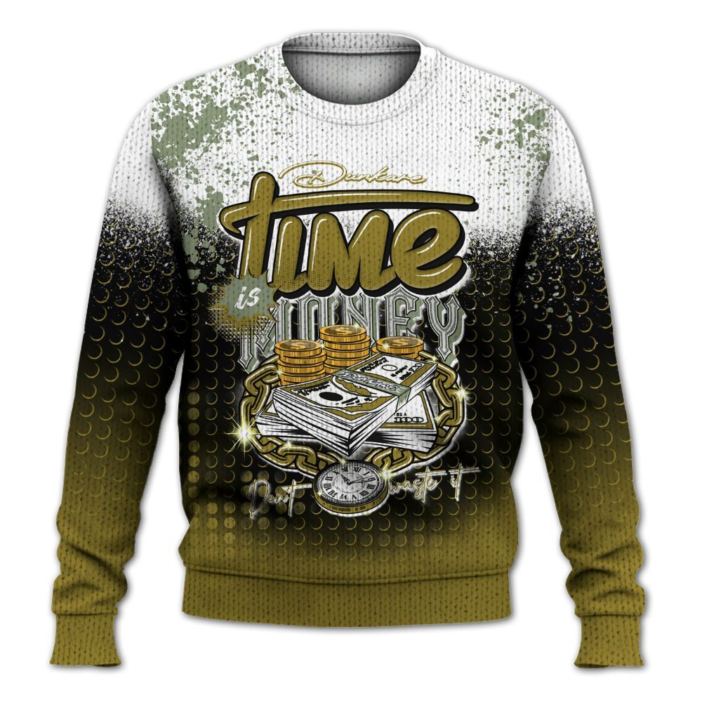 Knitted Sweater To Match Air Flightposite Metallic Gold - Halftone Time Is Money