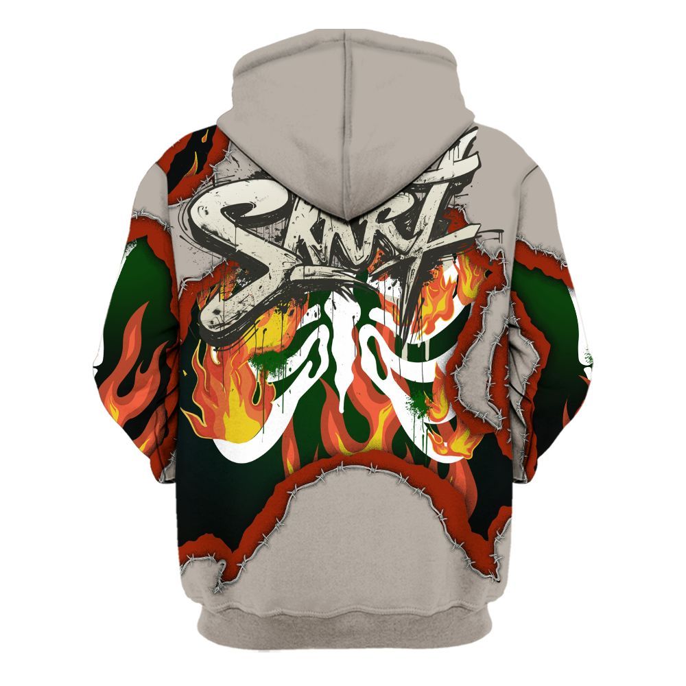 Hoodie To Match El Grito 5s - Skeleton On Fire Skrrt All Over Print
