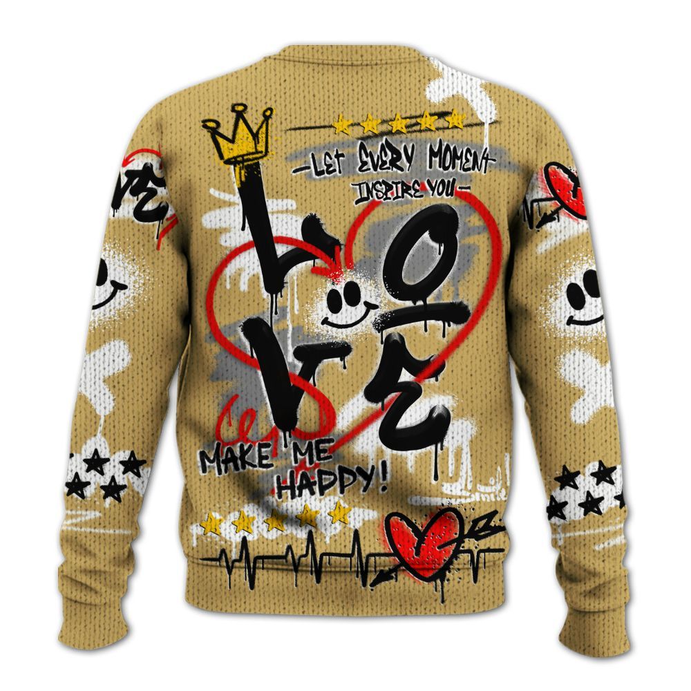 Knitted Sweater To Match Craft Paris 6s - Happy Love Beats Graffiti Streetwear