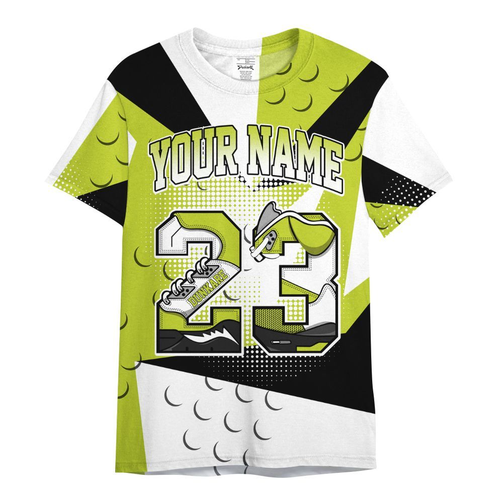Shirt To Match Bright Cactus 13s - Poly Custom Name Number 23 5s All Over Print