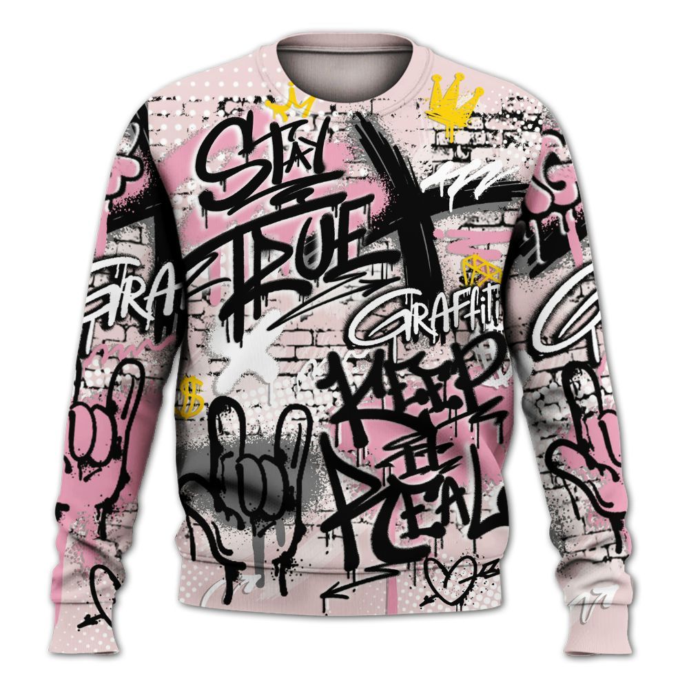 Sweatshirt To Match Dunk Low KD 17 Aunt Pearl - True It Real Graffiti Streetwear All Over Print