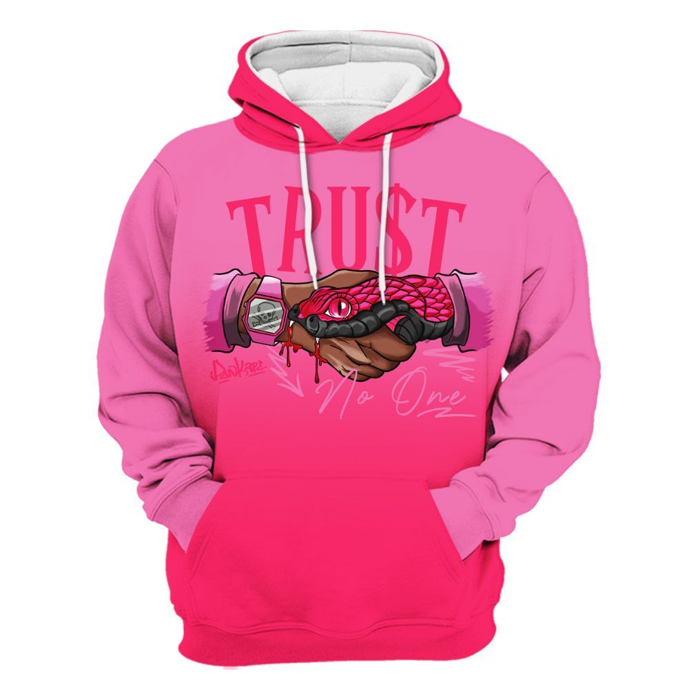 Hoodie To Match Air VaporMax Plus Triple Pink - Snake Trust No One Drip All Over Print