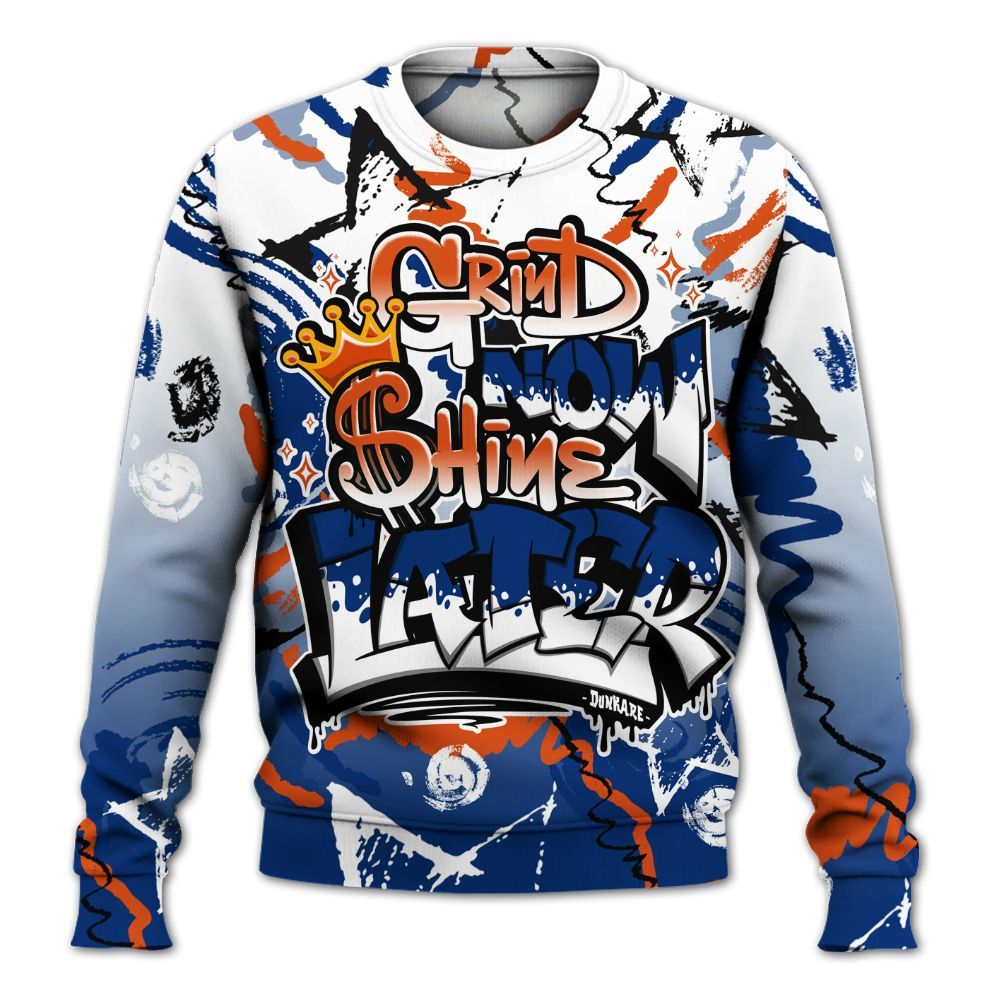 Sweatshirt To Match Mid Knicks 1s - Grind Shine Later Drip All Over Print