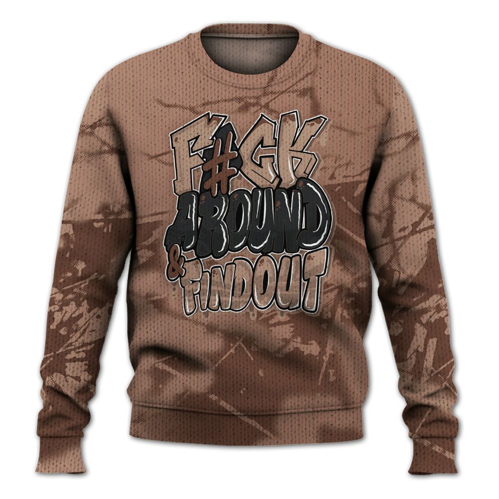 Knitted Sweater To Match KD 4 Christmas - F Around Find Out Graphic Profound