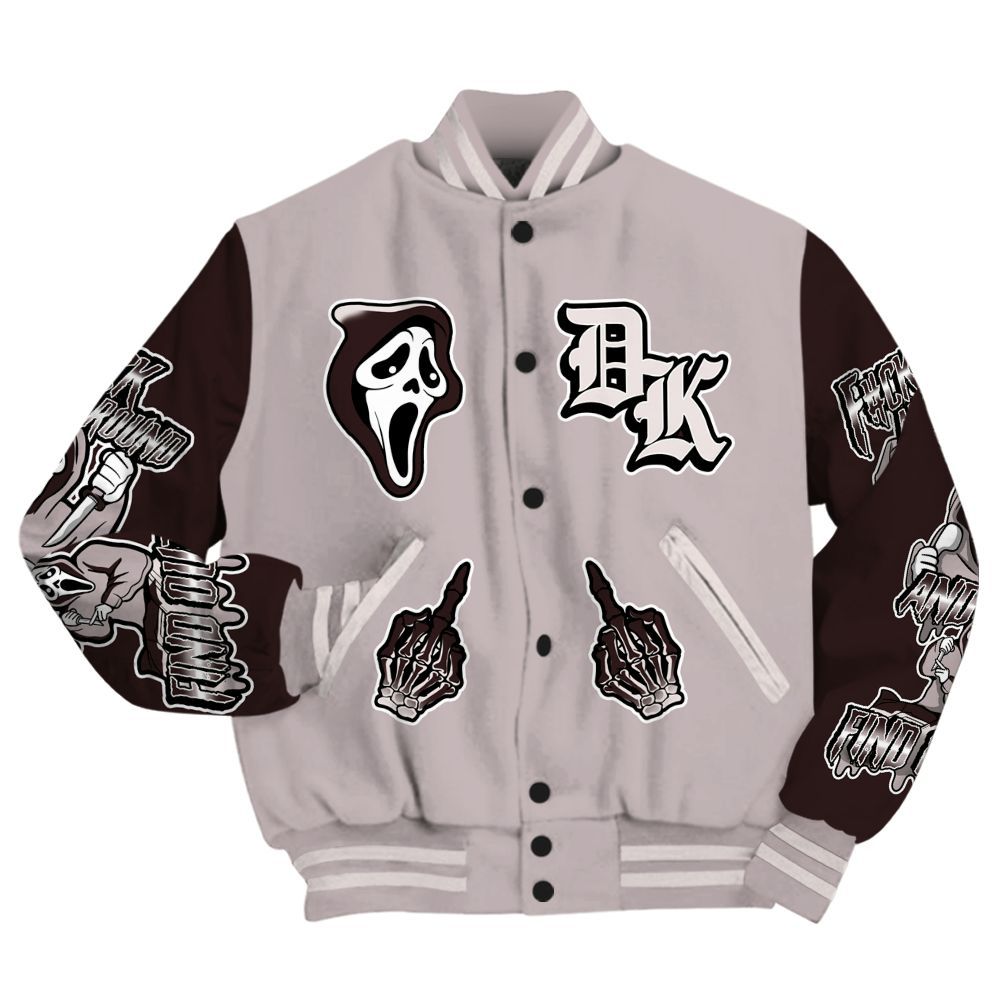 Varsity Jacket To Match AMM Air Smokey Mauve 6s - F#CK And Find Out Graphic All Over Print