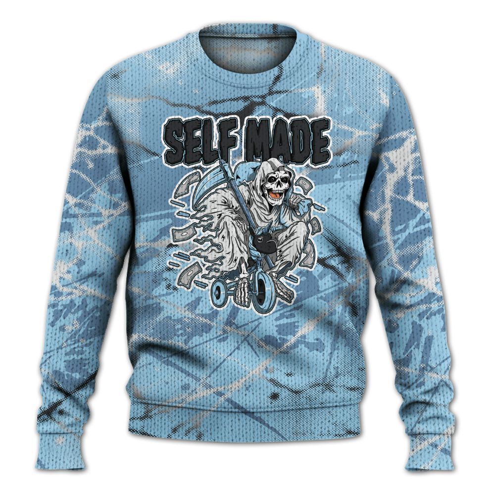 Knitted Sweater To Match Legend Blue 11s - Self Make Skeleton Profound
