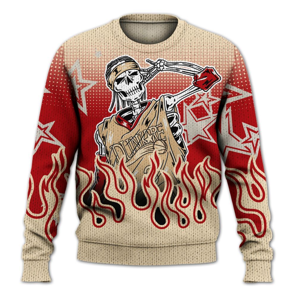 Knitted Sweater To Match Dunk Low Strawberry Waffle - Allen Answer Unique Fire Custom Name