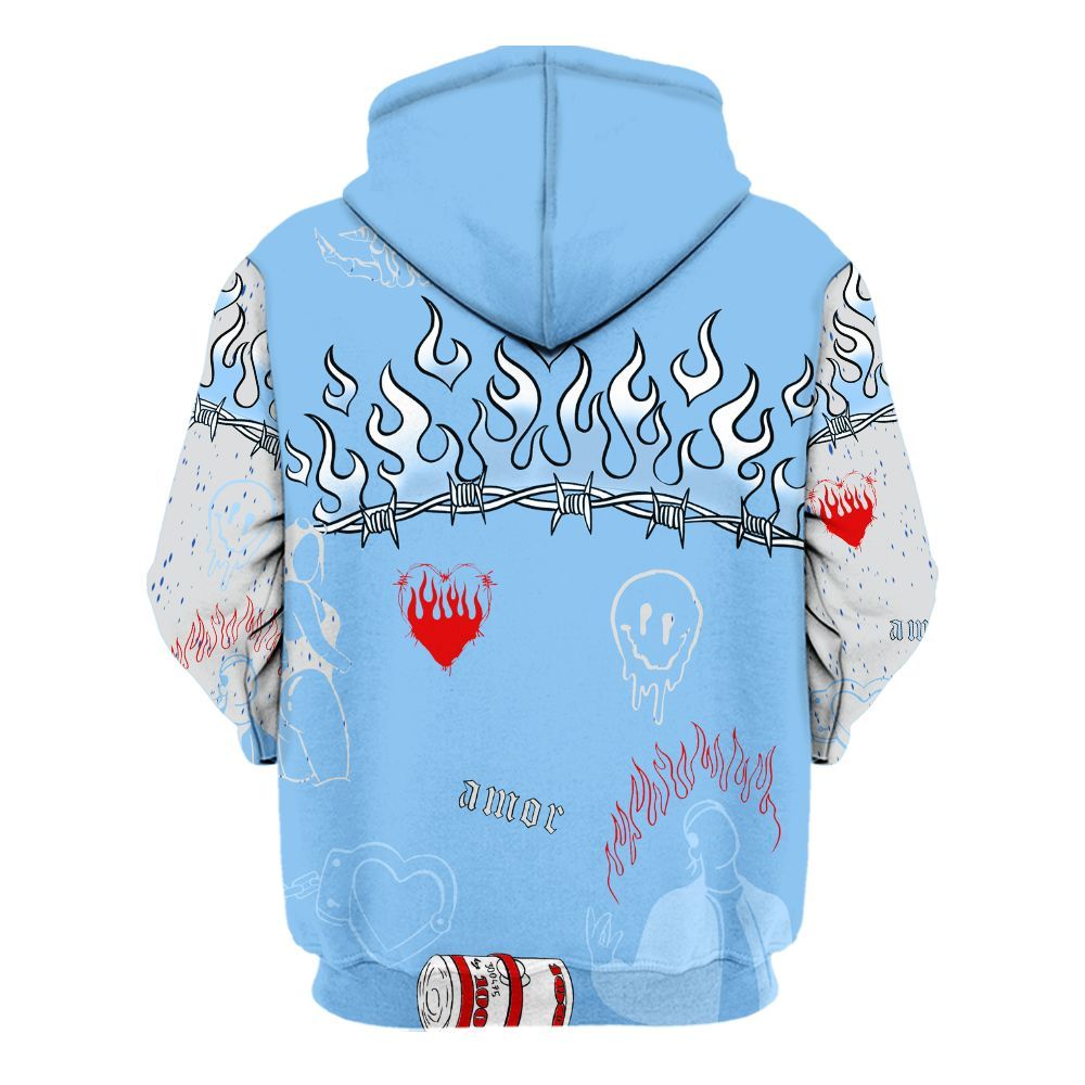 Hoodie To Match University Blue 5s - Snake Trust No One All Over Print