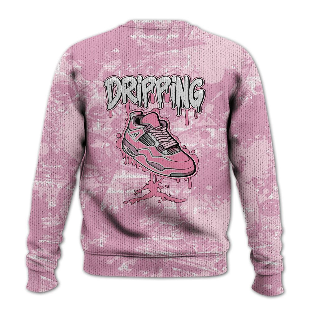Knitted Sweater To Match Orchid 4s - Dripping Shoe 4S Graphic Street Art