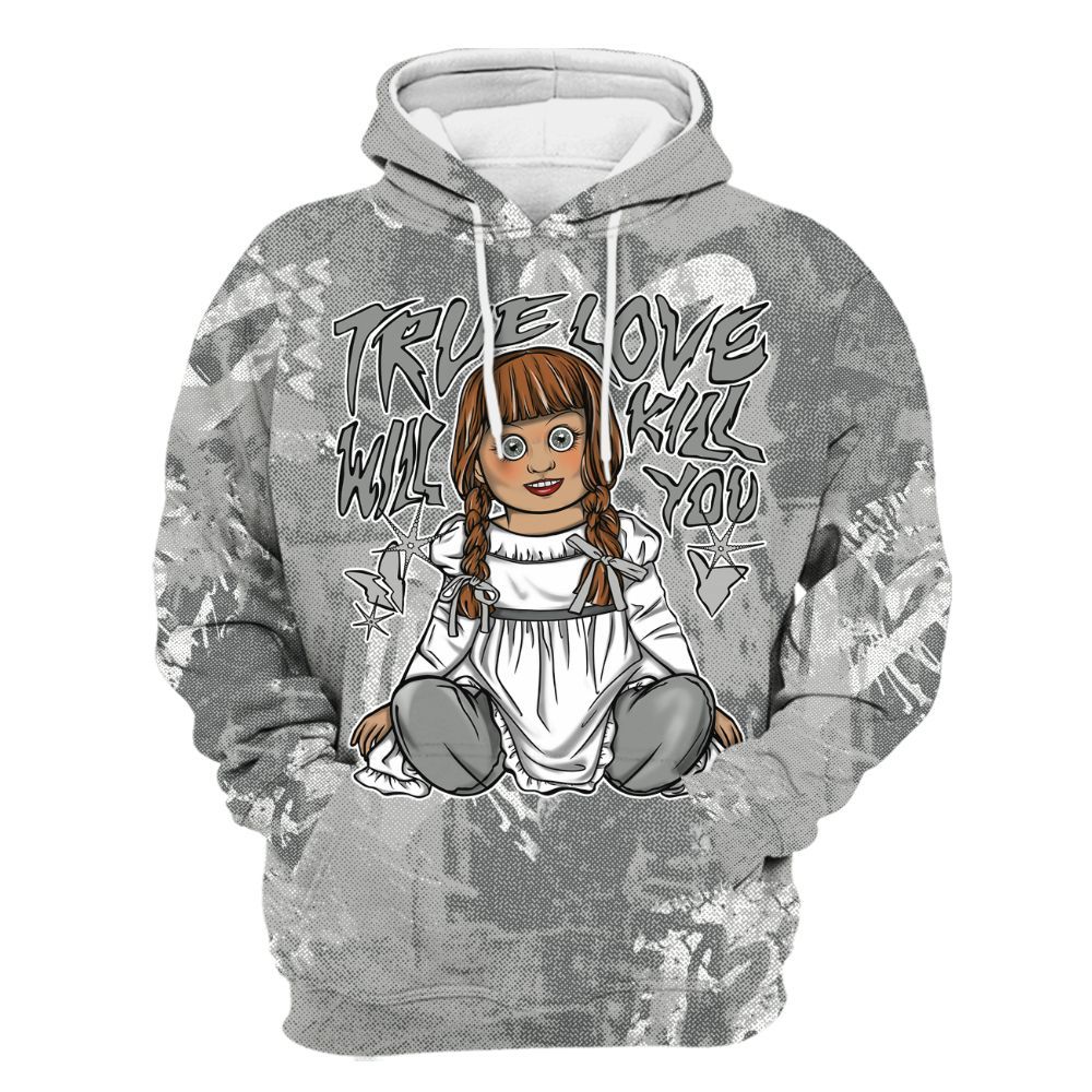 Hoodie To Match Retro Wet Cement 4s - Genuine Loves Bear Heart Grunge All Over Print