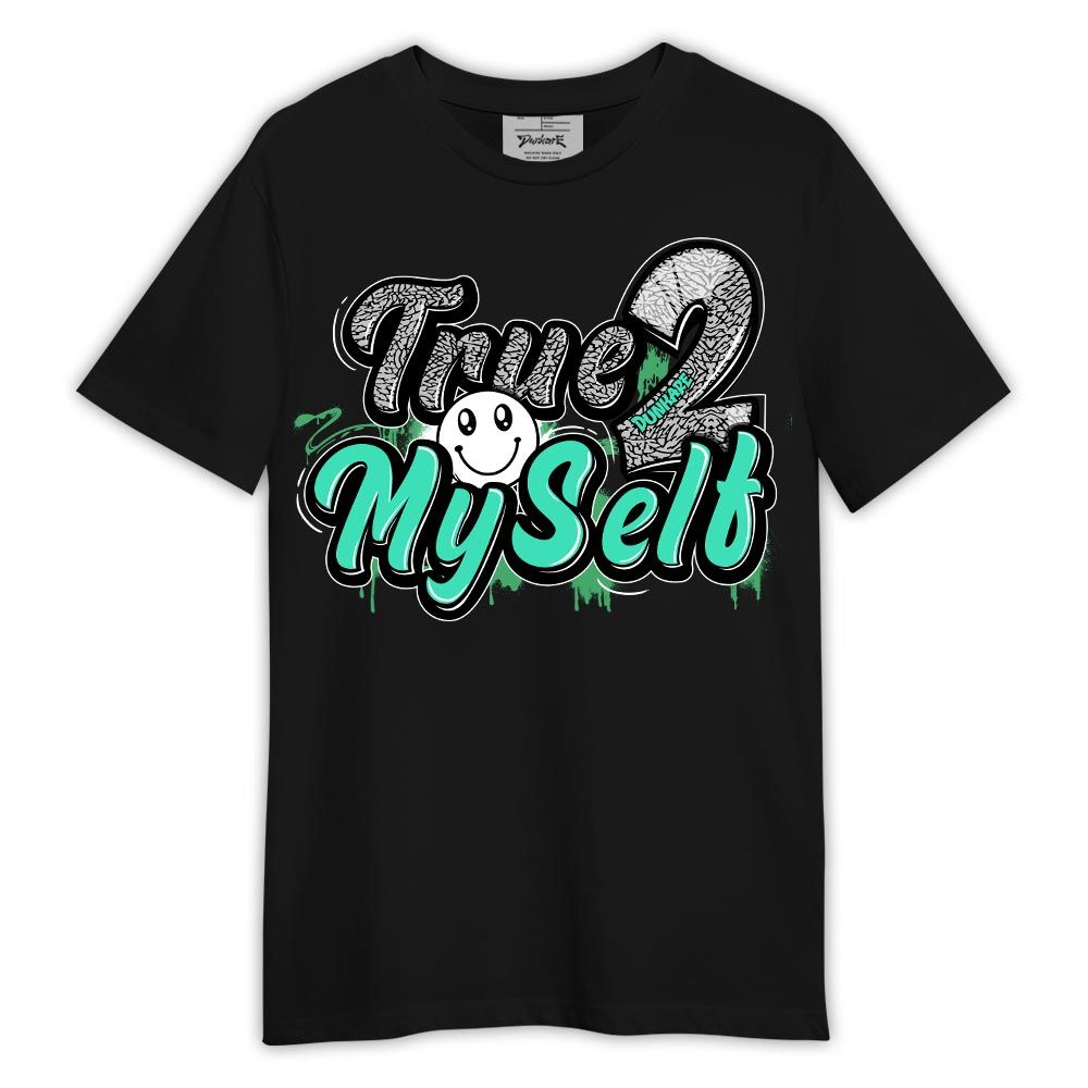 Shirt To Match Black Green Glow 3s - True 2 Myself Shirt Green Glow 3s Outfit