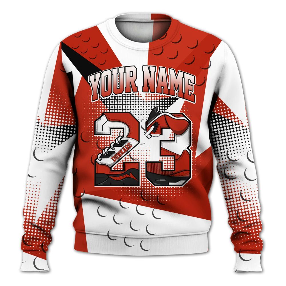 Sweatshirt To Match Red Cement 4s - Poly Custom Name Number 23 5s All Over Print