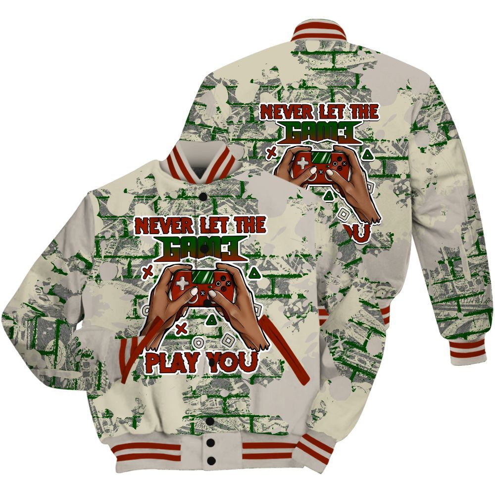 Varsity Jacket To Match El Grito 5s Shirt - PlayGame Human Brick All Over Print